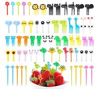 112PCS Food Picks for Kids, SEANSDA Fun Kids Food Picks for Picky Eaters, Cute Animal Fruit Toothpicks, Reusable Toddler Food Pick, Kids Lunch Accessories for Bento Box - BPA Free