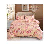 (113-2, Single) 4 Piece Bedding Set - Soft Brushed Microfiber Duvet Cover, Fitted Sheet & Pillowcases - Madrid Printed Design - Available in Single, Double