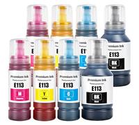 113 Ink 8-Multipack Compatible for Epson 113 Ink Bottle ET-16150 ET-16600 ET-16650 ET-16680 ET-5150 ET-5160 ET-5170 ET-5800 ET-5850 ET-5880 Printer (2BK/2C/2M/2Y)