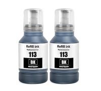 113 Ink Compatible with epson 113 Ink Bottle Multipack for ET-16680 ET-5800 ET-5170 ET-5850 ET-16150 ET-5150 ET-16600 ET-16650 ET-15000 ET-5100 ET-5160 ET-5880 (2 Pack 2 Black)