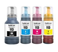 113 Ink Compatible with Epson 113 Ink Cartridges Bottle Multipack for ET-16150 ET-16600 ET-16650 ET-15000 ET-5100 ET-5150 ET-5160 ET-5170 ET-5800 ET-5850 ET-5880 (4 Pack, BK/C/M/Y)