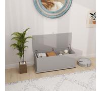 HOMCOM 113L Storage Chest, Storage Box with Flip-Top Lid and 2 Safety Hinges, Storage Trunk for Living Room, Entryway, 100 x 40 x 40 cm, Grey