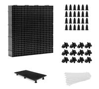 113Pcs Anti-Jump Plastic Egg Crate Aquarium Grid Lid Set, Aquarium Divider | High-Density Fish Tank Separator Panel with Support Feet Brackets, Under Gravel Filter Bottom Protection Fish Isolation