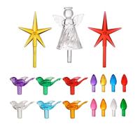 113pcs Ceramic Christmas Tree Replacement Bulbs - Colorful Decoration Peg Lights for Christmas Trees