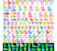 113PCS Mini Luminous Resin Animals Miniature Plastic Animals Fairy Garden