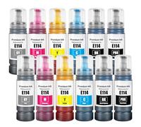 114 Ink Compatible for Epson 114 Ink Bottle ET-8550 ET-8500 Printer (12-Pack, 2 Black/2 Photo Black/2 Cyan/2 Magenta/2 Yellow/2 Grey)
