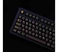 114 Keys Doubleshot Tranlucent Keycaps, Black Gold keycaps, Cherry Profile Keycap Set for 60% 65% 75% Mechanical Keyboard Cherry Mx Switches