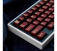 114 Keys PBT Doubleshot Keycaps Cherry Profile Translucent Red Keycaps Set Fit for 60% 65% 75% Cherry Mx Switches Mechanical Keyboard