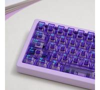 114 Keys Purple Clear Keycaps PC Cherry Profile Crystal Transparent Keycaps Set Fit for 60% 65% 75% Cherry Mx Switches Mechanical Keyboard