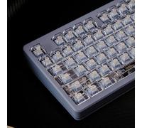 114 Keys Transparent Keycaps, PC Material UV Printed Cherry Profile ICE Keycap Set Fit for Cherry Mx Switches Mechanical Keyboard Alice Keyboard