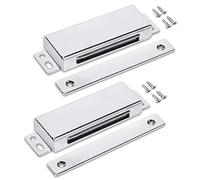 114 lbs Heavy Duty Stainless Steel Magnetic Catch Cabinet Metal Latch for Pantry Door, Outdoor Gate Closure Catch with Strike Plate, Rustproof, Catch Size: 5 x 1.4 x 0.7 inch (2 Pack)
