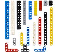 114-Piece Technical Component Set - Technical Replacement Parts with Lift Arm, Hole Beam 1-16 Nubs, T-shaped & L Carrier, Compatible with Large Brands, Toys for Boys, Adults (6 Mixed Colours)