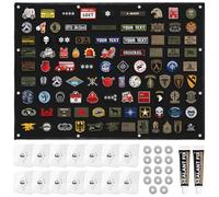 114 x 76 cm Patch Wall: Tactical Military Wall, Foldable Patches Patch Board, Wall Surface Mat, Patch Display Board with Eyelets for Badges Sew-On Stamping (Black)