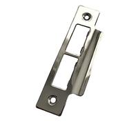 114mm Door Strike Plate Latch Keep Polished Chrome Square Edge - Pack of 1 | Door frame latch keep / striking plate. For tubular mortice latches, lever handles, interior wooden doors. 114mm length plate
