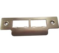 114mm Door Strike Plate Latch Keep Satin Stainless Square Edge - Pack of 1 | Door frame latch keep / striking plate. For tubular mortice latches, lever handles, interior wooden doors. 114mm length plate