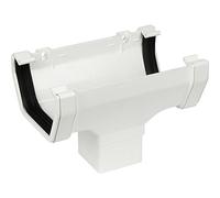 114mm Square Line Running Outlet White, 1 in Pack