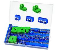 114PCS PCB Terminal Block Connectors - 5mm Pitch, 2, 3 & 4 Pin, 300V 15A PCB Mount Screw Terminal Block for Arduino