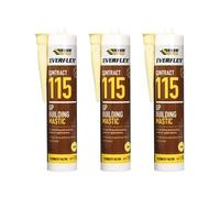 115 GP Building Mastic, Brown, Oil-Based, 285ml, Pack of 3 Cartridges
