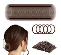 115 Hair Nets for Buns Set,60PCS Invisible Bun Nets Brown,50PCS U Shaped Hair Pins,5PCS Elastic Hair Bands,for Ballet Dancers,Chefs,Catering,Nurses,Flight Attendants