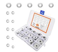 115 Pcs Large Assorted Washers for Screws | Stainless Steel Flat Penny Washers for Bolts, Plain Fender Flat Washer Assortment Kit for Bolts, M3 M4 M5 M6 M8 M10 M12