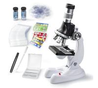 115 Pcs Microscope Science Kit for Kids with 100X-1200X Magnification,Equiped with Prepared and DIY Blank Slides Microscope for Beginner Boys Girls