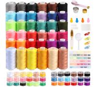 115 PCS Sewing Thread Set, 36 Colors Polyester Thread with 36 Same Color Bobbins with Bobbins Case, Sewing Accessories for Machine,Hand Sewing,DIY,Embroidery,Gifts for Women Mom,400 Yards/Spool