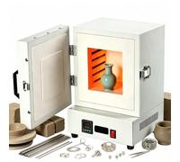 1150℃ 2000W Compact Countertop Muffle Oven, Precise Digital Temp Control Furnace for Ceramic Art, Glass Fusion, Wax Mold & Alloy Melting Work