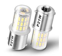 1156 382 P21W LED Bulb, BA15s Indicator Bulbs 12-24V, 6500K Daylight White | 2W 250LM, Single Contact Bayonet, for Car Indicator Bulb, DRL, Backup Reverse, Stop and Tail Lights, RV Interior Lights, 2PCS