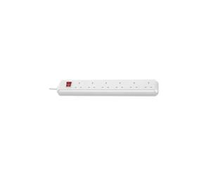1159523 Brennenstuhl Extension Skt 6 Way White 1.5M Eco-Line