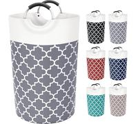 115L Laundry Basket, Laundry Hamper Bag Washing Bin Clothes Bag Collapsible Tall With Handles Waterproof Travel Bathroom College Essentials Storage For College Dorm, Family (Grey)