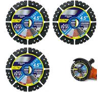 115mm Diamond Cutting Disc 1.2mm Ultra-Thin | 3Pcs angle grinder discs for porcelain, metal & concrete. Chip-free tile cutting disc. Fit standard 4.5 inch grinders.
