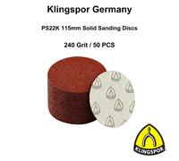 115mm Sanding Discs Solid Pattern PS22K - Hook & Loop Abrasive Pads Wood Metal