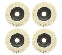 115mm Wool Polishing Wheel Disc,4Pcs Wool Felt Flap Polishing Pad,4.5inch Angle Grinder Buffing Wheel,Fine Abrasives Buffing Wheels for Metal Wood Marble Furniture Car Wax Surface Finish Restoration