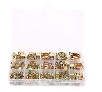 115Pcs Zinc Plating Color Hose Clamps Air Water Tube Fasteners 6-22mm for Various Pipes