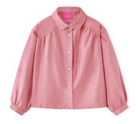 (116) Kids' Blouse with Lantern Sleeves Children Girls' Blouse Kids' Tops Old Rose