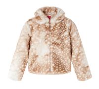 (116) Kids' Coat Long Sleeve Children Jacket Outwear Collar Coat Faux Fur Cognac