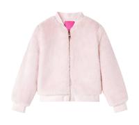 (116) Kids' Jacket Long Sleeve Children's Coat Zip up Jacket Faux Fur Soft Pink