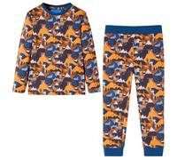 (116) Kids' Pyjamas with Long Sleeves Sleepwear PJs Animal and Mountain Print Cognac