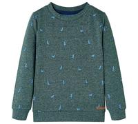 Kids' Sweatshirt Long Sleeves Pullover Kids' Top Dog Print Dark Green Melange vi