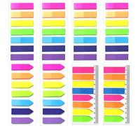 1160 pcs Neon Sticky Notes Flags, Colorful Index Tabs Index Flag Bright Colors Page Index Stickers Translucent Page Makers for Page Bookmarks