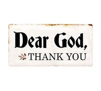 1160HS Dear God Thank You 5"x10" Aluminum Hanging Novelty Sign