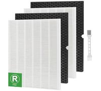 116130 replacement filter, Laukowind 2 Sets 116130 Filter H Replacement for Winix 5500-2 Air Purifier and Models AM80-2, Includes 2 Pack Ture HEPA Filters + 2 Pack Activated Carbon Pre-Filters (White)