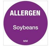 116149 - Daymark 25mm Circle Purple Allergen Soybeans Label