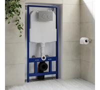 1168mm Wall Hung Toilet Frame & Chrome Mechanical Dual Flush Plate with Concealed Cistern - Zana