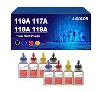 116A 117A 118A 119A Toner Refill Powder Replacement For HP Laser MFP 179fnw 178nw 150a 150nw Printer, High Capacity Refill Toner Powder,4 Colors-2 Set