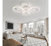116W Acrylic Ceiling Lights Modern Dimmable 8 Lights with Remote Control Bedroom LED Ceiling Light Indoor Living Room Ceiling Lamp for Dining Room Kitchen Lounge Bright Ceiling Lighting-White||A