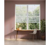 (117 cm Width x 160 cm Drop, White Textured) Lister Cartwright 25mm PVC Venetian Blinds Windows Blind Easy Fit Child Safety Included