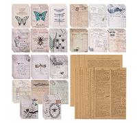 117 Pcs Junk Journal Supplies Vintage Paper for Journaling Scrapbooking Collage Decoupage Aesthetic Decorative Craft Paper for Mixed Media Art