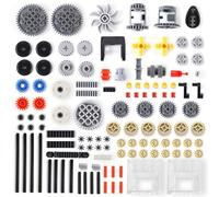 117 Pieces Technic Parts Gear Axle Set Engineering Parts Gears-Axle-Pin-Connector Technical Parts Transmission Equipment Compatible with Lego Technic