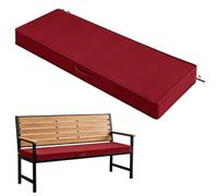 117 x 46 x 8 cm Outdoor Bench Cushion, Waterproof Patio Bench Cushion, Durable Bench Cushions for Outdoor Furniture, Replacement Outdoor Bench Cushions for Garden, Deck, Dark Green, Dark Red